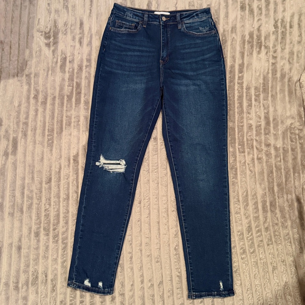 Vervet Los Angeles High Rise Distressed Skinny Jeans Dark Wash VT1196 Size 29 - Picture 2 of 8